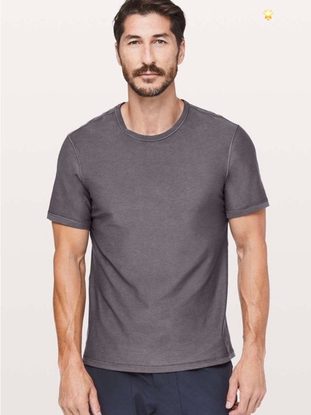 SZM LULULEMON MEN’S SHORT SLEEVE 5 YEAR BASIC TEE IN MOONPHASE GRAY BLACK